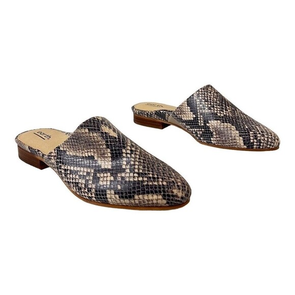 Earth Womens Size 6.5 Uptown Uma Taupe Multi Snake Print Mules - Picture 1 of 7